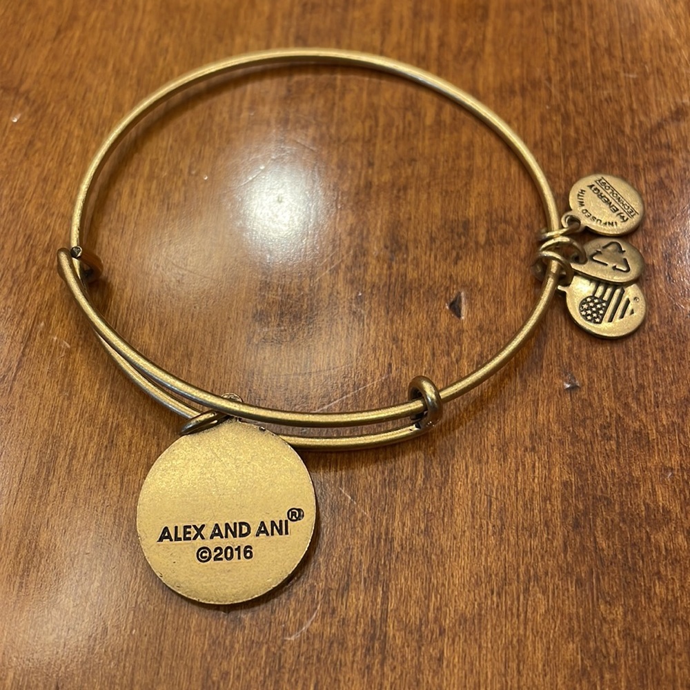 Alex & Ani gold tone script “S” bracelet. NWOT 2016. - Picture 2 of 2